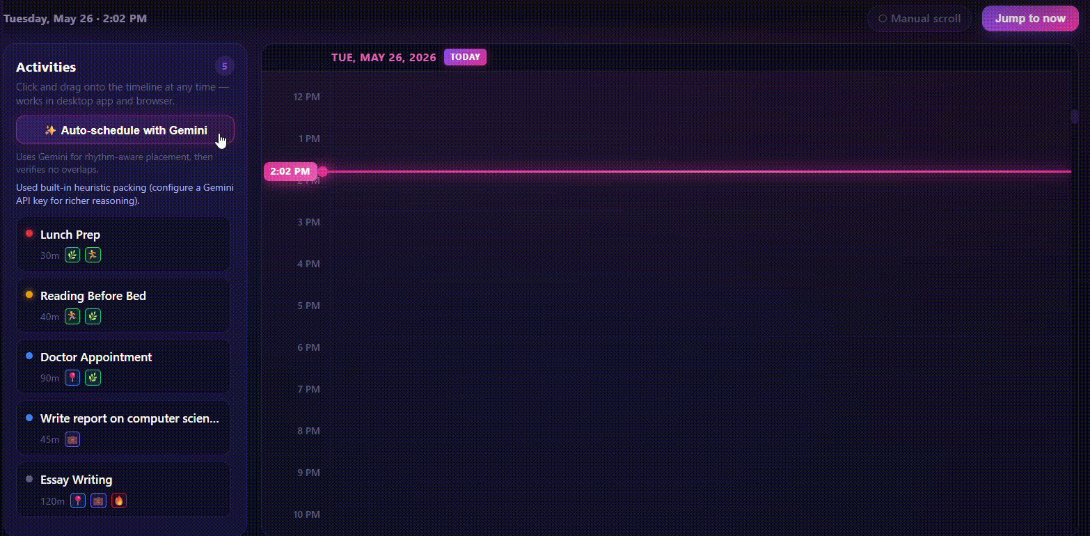 Watch the AI rearrange your day in real time